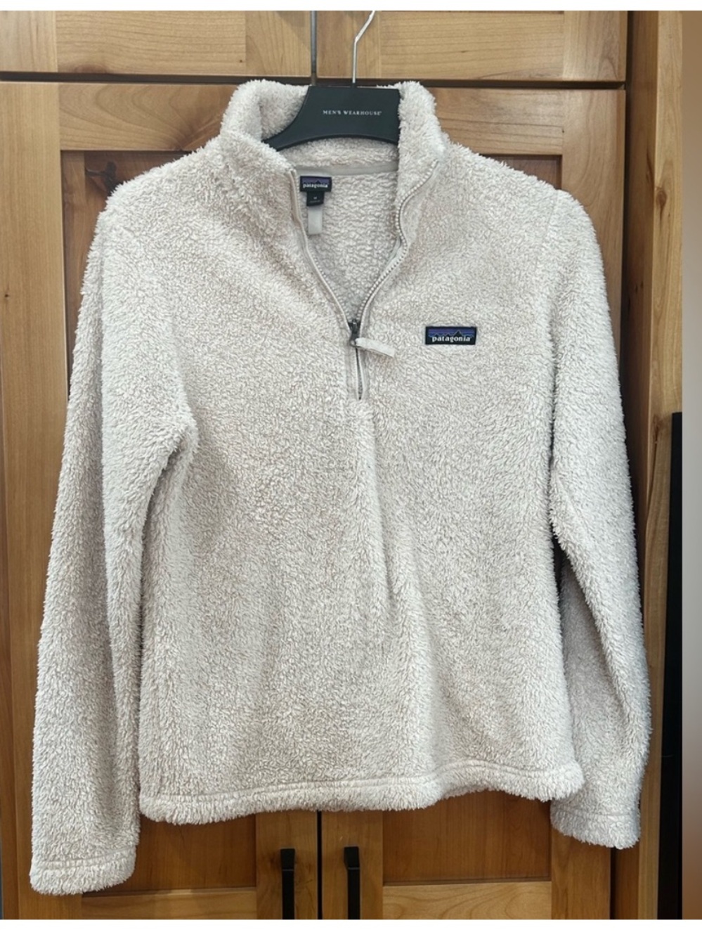Patagonia Off-White Los gatos Fleece quarter zip pull over Sherpa medium M